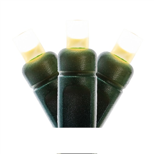 X6G6501F 50 Light Frosted Wide Angle Single Mold End-Connecting LED Light Set with 22 Gauge Green Wire - Warm White